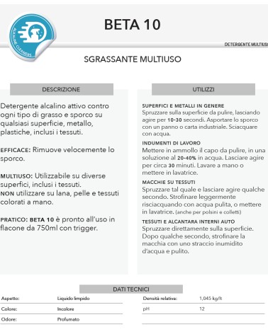 BETA 10 SGRASSANTE 750 ML 