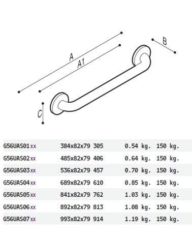 MANIGLIONE INOX LUCID 38CM