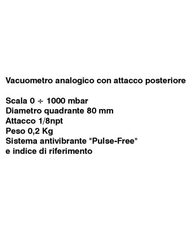 VACUOMETRO 0-1000mBAR 1/8M