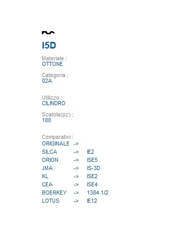 CHIAVE I5D | IE2          