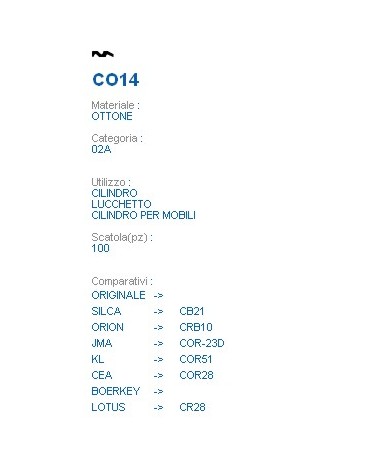 CHIAVE CO14 | CB21        