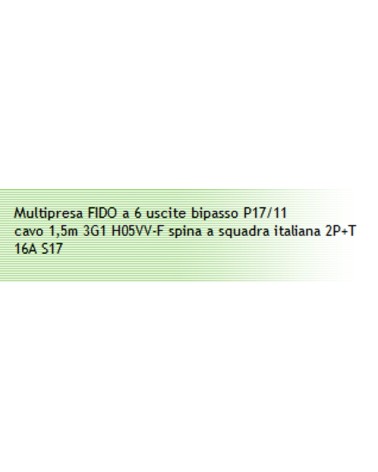 MULTIPRESA 1,5MT 6 BIP NER