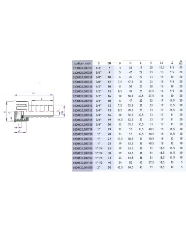 RACCORDO P/GOMMA F  1/2X13