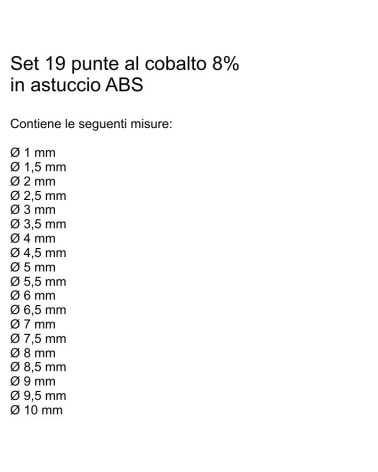 SET PUNTE COBALTO 19PZ BOX