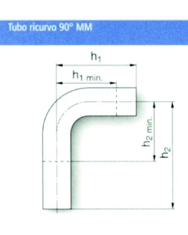 TUBO RICURVO 90?INOX MM 28