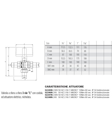 VALV 3VIE L 1" 220V 2P 12S