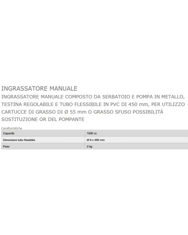 INGRASSATORE MANUAL 1000CC