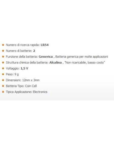 DURACELL BATT LR54 BL/2 PZ