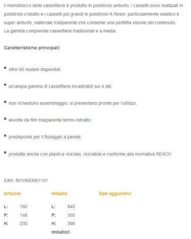 CASSETTIERA 24CAS 19X14X23