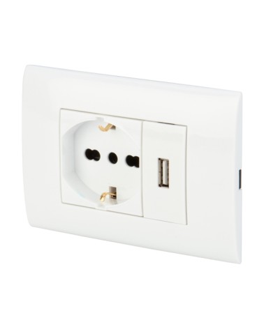 PLACCA SCHUKO +PRESA USB  