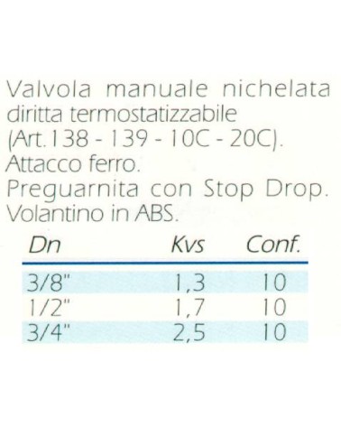 VALV. DIR FERRO TERMOS 3/8