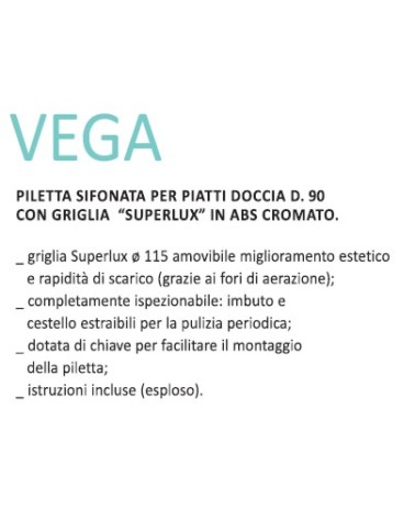 SIFONE DOCCIA VEGA diametro  90   