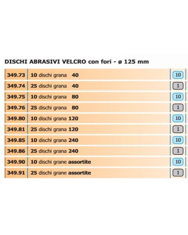 DISCO C/VELC diametro 125 G40 10PZ