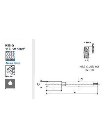 MASCHI HSS-G DIN 371/B M6 