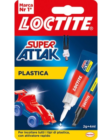 ADESIVO IN BLISTER ATTAK PLASTIX GR.2 + ML.4
