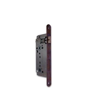 AGB 595 Serratura patent B00595.50 grande con doppio quadro per bagno, frontale mm.22, entrata mm.50, con bordo tondo, in acciai