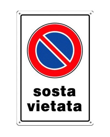 Cartello SOSTA VIETATA in plastica CM20X30