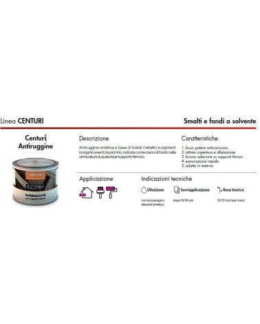 CENTURI ANTIRUGGINE GRIGIO 250ML
