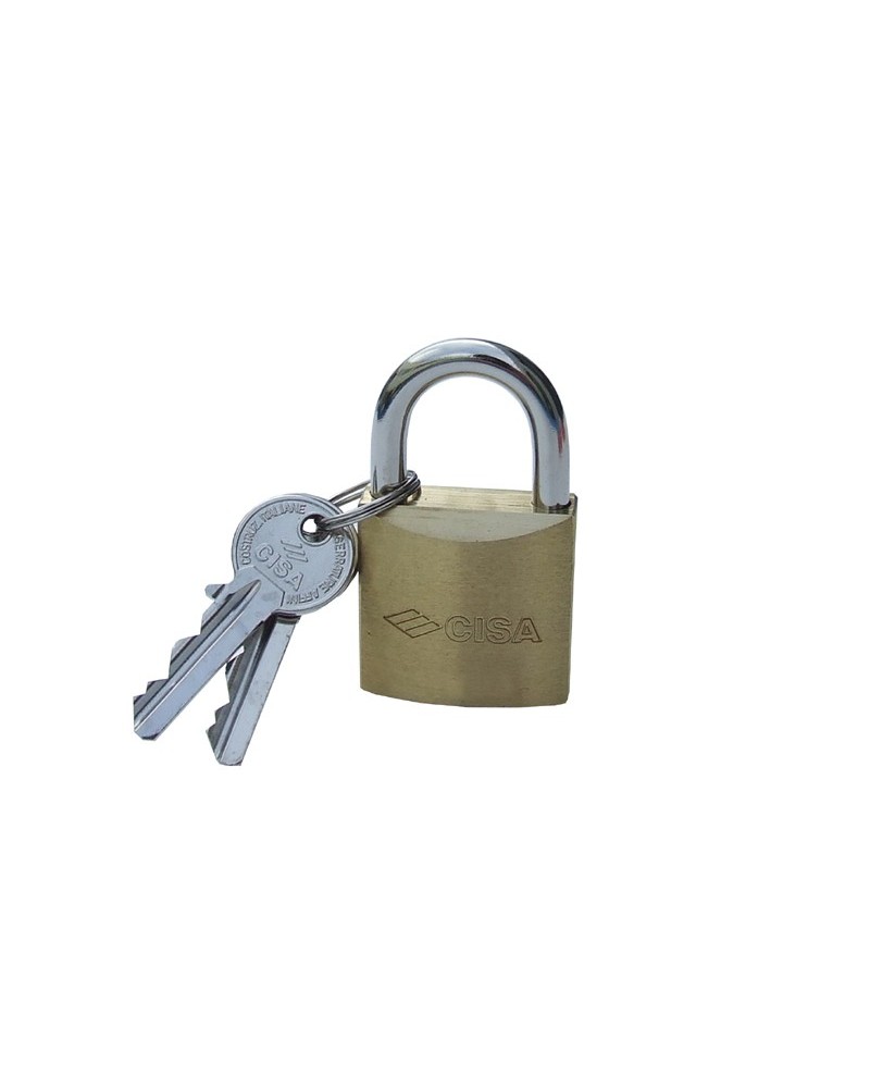 Cisa 21010-30-0  30MM KA SERIE GT0370. Lucchetto LOGO ad arco normale, corpo in ottone, fornito con 2 chiavi.