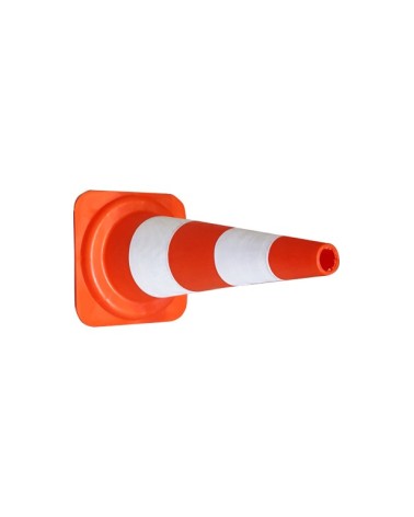 CONO STRADALE IN RESINA BIANCO / ROSSA FLUORESCENTE CM30