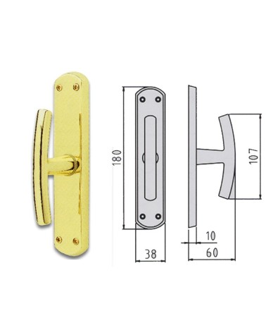 Cremonese in ottone cromato satinato serie Milena EZ 744406003. Dimensione 180X38 mm.