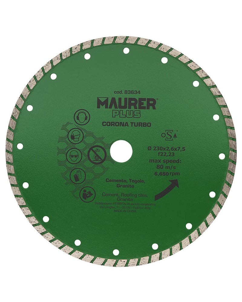DISCO DIAMANTATO CORONA TURBO MM 115X2,2X7,5X22,2