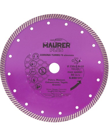 DISCO DIAMANTATO SILENZIATO CORONA TURBO MM 110X1,2X6,5X22,2