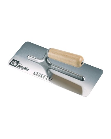 FRATTAZZO A BORDI TONDI CM20X8 INOX CON MANICO IN LEGNO