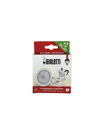 KIT 1 GUARNIZIONE E 1 PIASTRINA CAFFETTIERA BIALETTI 1 TAZZA