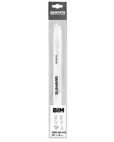 LAMA PER SEGA A GATTUCCIO 300 x 20 x 0,9 mm 14TPI 2 PEZZI BI-METAL - GRAPHITE 57H948