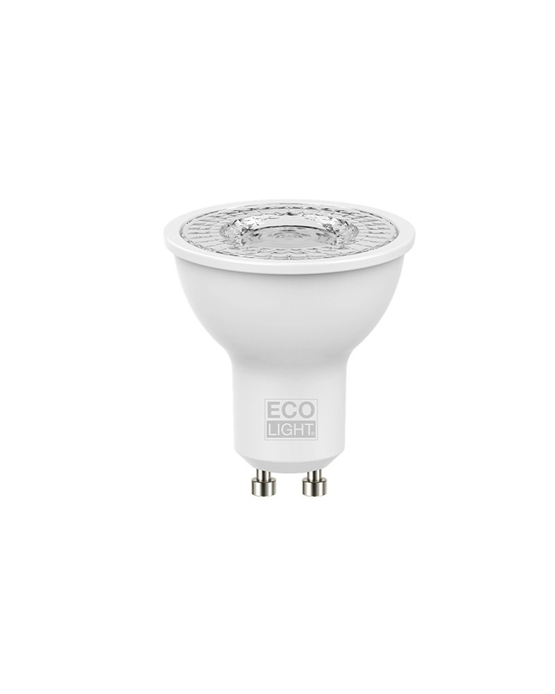 Lampada led faretto 8W60W 3000K 806lumen. Attacco GU10. Durata 25000 ore, 15000 accensioni, classe A+. Angolo 100°. 230V 50/60H