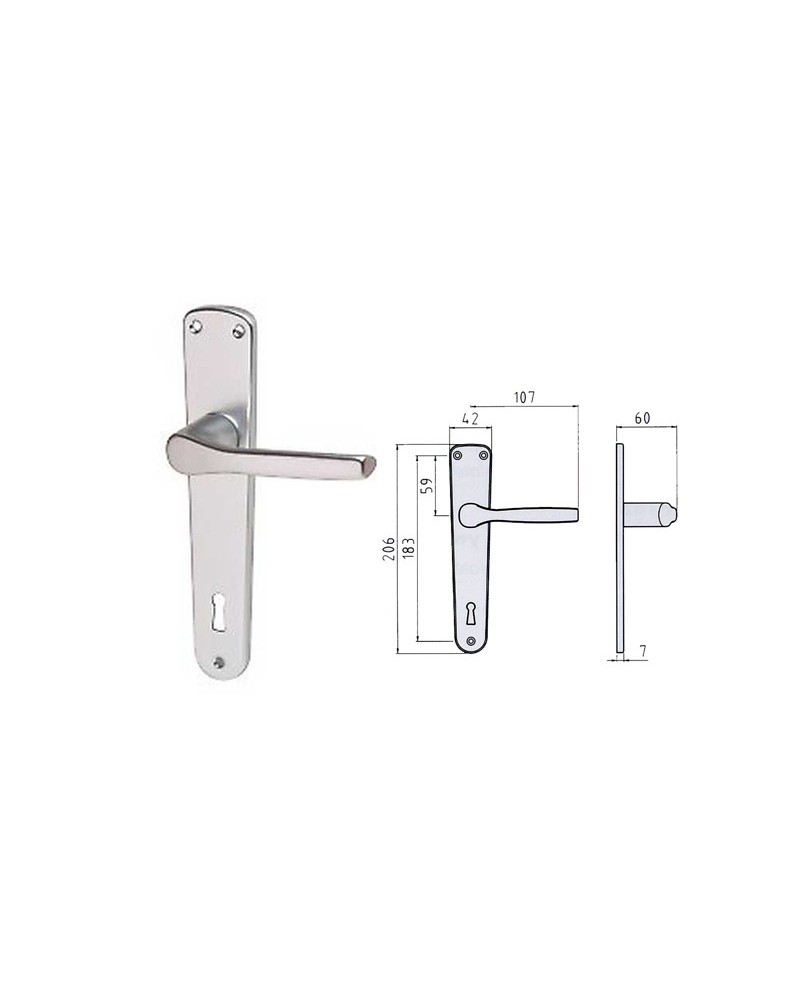 MANIGLIA ALOX SERIE GABRY Q8X70 400087001 ARGENTO