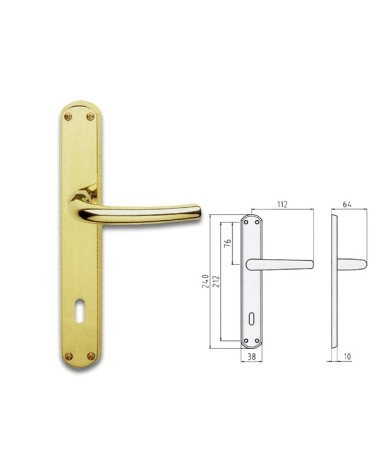 Maniglia in ottone cromato satinato serie Milena. Quadro 8.C/R.Yale744285503