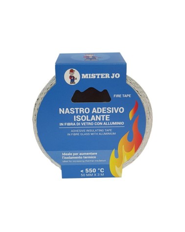 Nastro adesivo isolante in fibra di vetro con alluminio MM50X3MT. Ideale per aumentare l'isolamento termico. Utilizzabile per ev