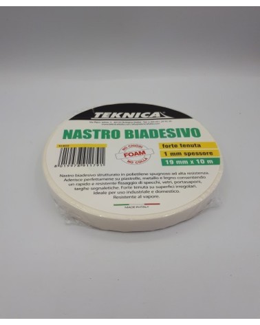 NASTRO BIADESIVO BIANCO 19MMX10MT 1MM DI SPESSORE ART. TK13-0322