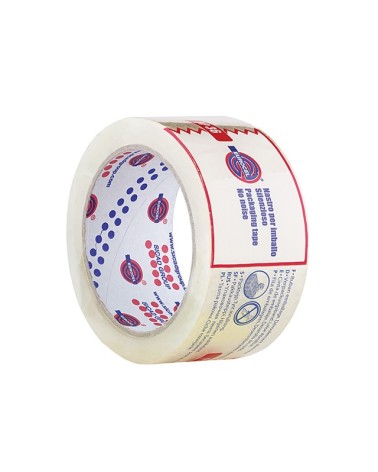 Nastro imballo misura 50x66 metri in polipropilene, 36 micron, PP36, TRASPARENTE