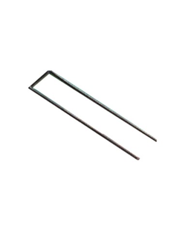 Picchetti ad U in ferro zincato diametro 4 mm. Dimensioni mm. 180x40. Fissa al terreno qualsiasi tipo di rete e telo.