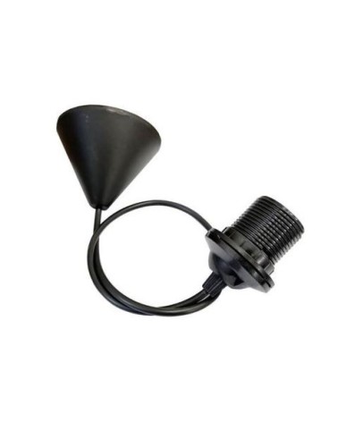 Portalampade con cavo E27 65cm nero Vito