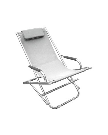 SEDIA SDRAIO PLAYA IN ALLUMINIO BIANCA struttura in tubolare di alluminio satinato ø 25 mm Tessuto in texilene Colore bianco