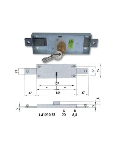 SERRATURA CISA 41210-78-0 PER SERRANDA CENTRALE