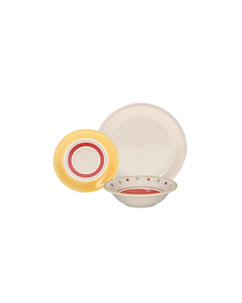 SERVIZIO TAVOLA 18 PEZZI LOUISE DELIASv. tavola 18 pezzi modello Louise in stoneware, composto da: Nr 6 piatti piani cm 27, 6 pi