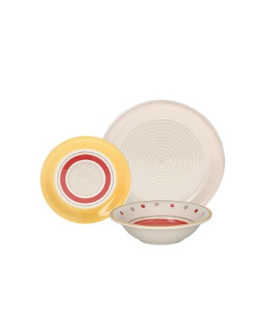 SERVIZIO TAVOLA 18 PEZZI LOUISE DELIASv. tavola 18 pezzi modello Louise in stoneware, composto da: Nr 6 piatti piani cm 27, 6 pi