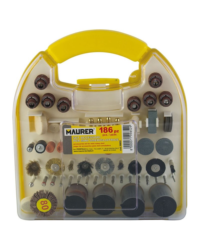 SET 186 ACCESSORI X MINI SMERIGLIATRICE 99850 CON VALIGETTA