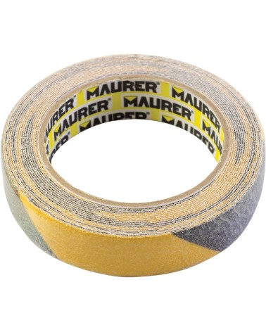 STRISCIA ANTISCIVOLO AUTOADESIVA GIALLO/NERA MAURER MM25X5MT