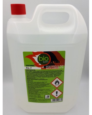 BIOETANOLO PER BIOCAMINETTI LT5 Combustibile eco-compatibile per biocaminetti decorativi. Alcool etilico di origine vegetale den