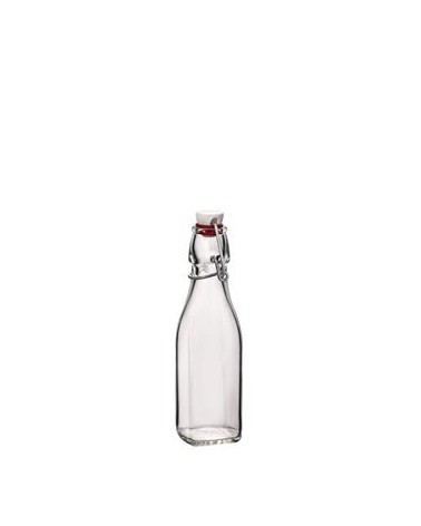Bottiglia Quadrata in vetro 25cl Modello: Swing Bormioli Rocco. diametro 64 mm - altezza 192mm