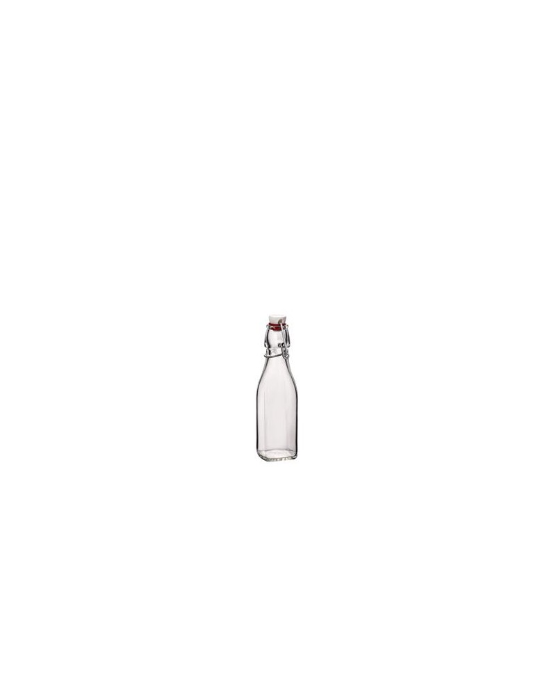 Bottiglia Quadrata in vetro 25cl Modello: Swing Bormioli Rocco. diametro 64 mm - altezza 192mm