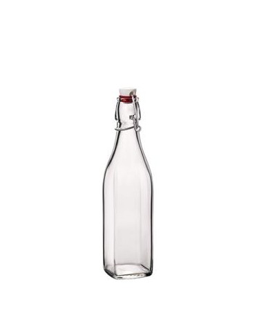 Bottiglia Quadrata in vetro 50cl Modello: Swing Bormioli Rocco. diametro 77 mm - altezza 253mm