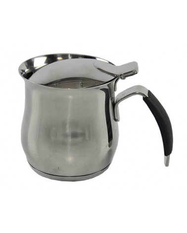 CAFFETTIERA / TEIERA OMNIA 10 TAZZE a servire in acciaio inox, con triplo fondo per induzione e manico rivestito in silicone ant