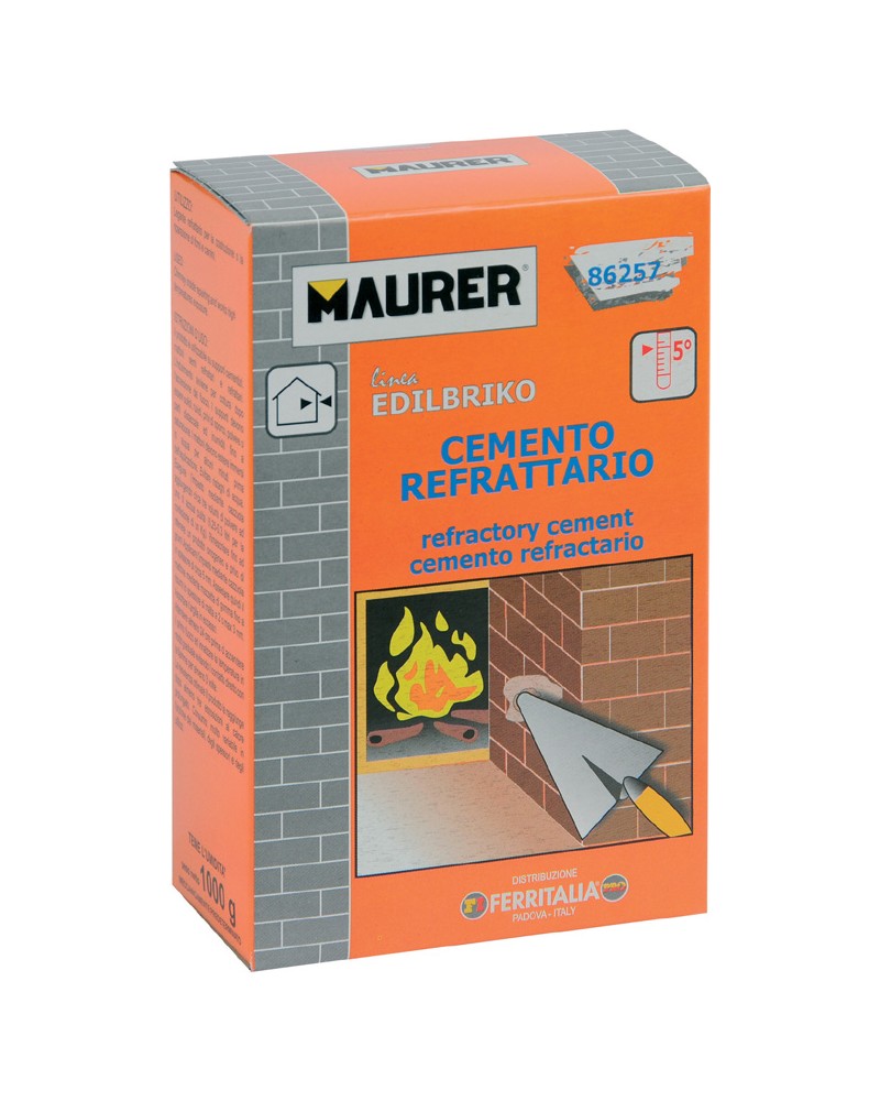 Cemento refrattario MAURER EDILBRIKO per riparazione interne di camini e opere esposte ad alte temperature - adatto per uso inte